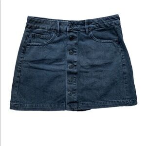 American Eagle Black Denim Jean Skirt Super Hi Rise A line